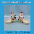 Wholesales Christmas snowman designed ceramic candle holder